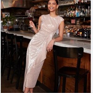 Kay Unger Evening Carla Shirred Sequin Dress- NWT 2‎